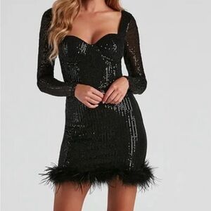 Windsor Size S - Black Sequin Dress